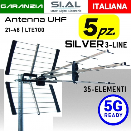 Antenna UHF 5G Ready Emme Esse Silver 3-LINE 35 elementi ( 5 pz )
