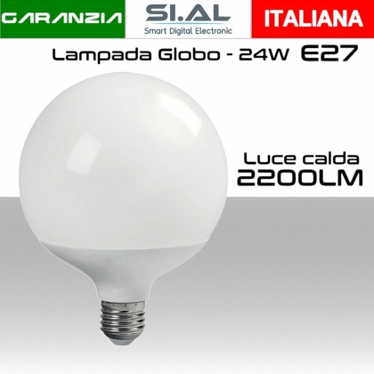 Lampadina  Globo LED E27 luce calda 3000K Lumen 2200 150W