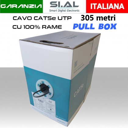 Cavo Ethernet LAN CAT.5e UTP RAME 305 metri pull box