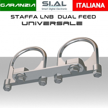 Staffa dual feed Hotbird - Astra universale 6 gradi per parabola satellitare