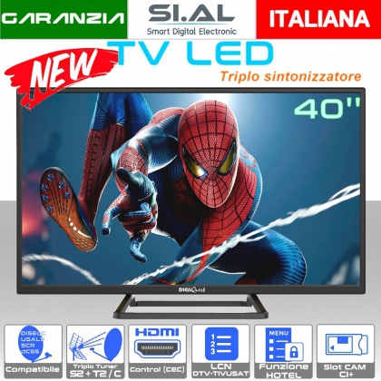 Nuovo TV LED 40 POLLICI certificato Tivusat