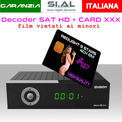 Decoder completo di card film HD per adulti 4 canali 6 mesi 24h