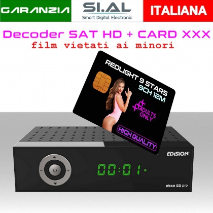 Decoder completo di card film HD per adulti 9 canali 12 mesi 24h