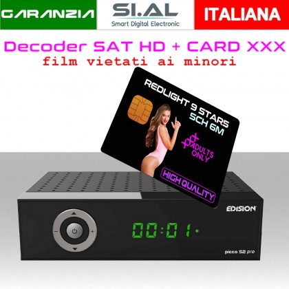 Decoder completo di card film HD per adulti 5 canali 6 mesi 24h