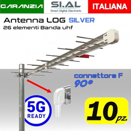 Antenna tv logaritmica UHF 5G Ready PACK 10pz.