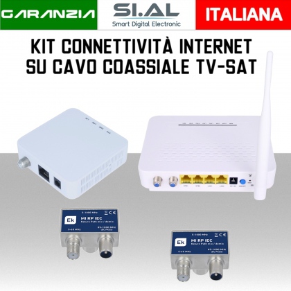 Estensore di segnale internet su cavo antenna coassiale TV-SAT Ekoax Wireless