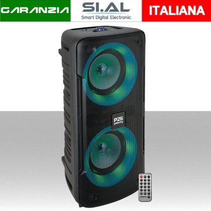 Cassa bluetooth portatile potente 300W doppio woofer led multicolore con usb MP3