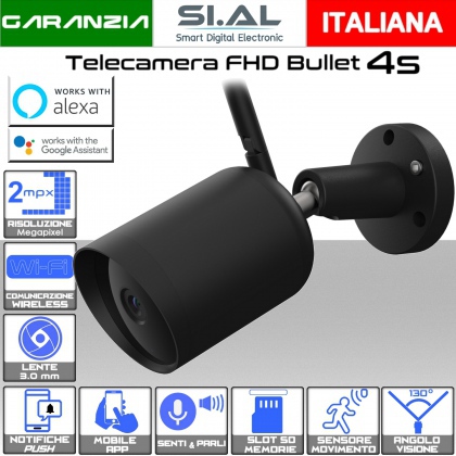 Telecamera FHD  Bullet 4S Wi-Fi da 2.0 megapixel