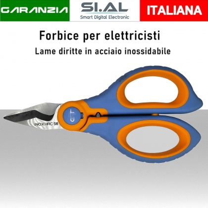  Forbice da elettricista professionale a lame dritte inox ad elevata capacità di taglio 