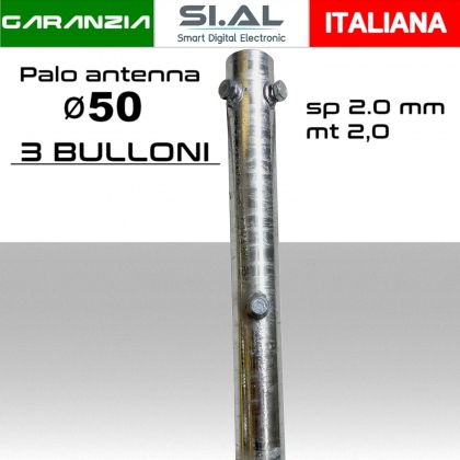 Palo singolo Ø 28 mm. spessore 2mm. A0386 – Antenna Plus