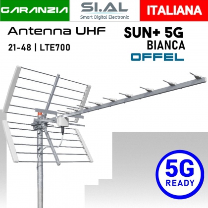 Antenna UHF OFFEL SUN+ 5G direttiva 15 elementi  in alluminio 5G Ready