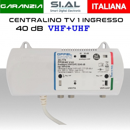 Centralino antenna TV da interno 1 ingresso BIII-UHF 40dB serie Offel 26-779