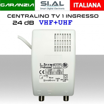 Centralino antenna TV da interno 1 ingresso BIII-UHF 24dB serie BL2-24RL