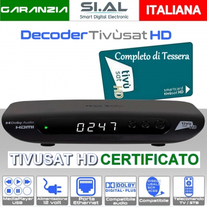 Decoder tivusat HD con scheda inclusa XORO HRS 8830 compatibile DAZN