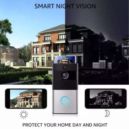 Videocitofono WiFi - Audio/Video - Visione 166 gradi - Risoluzione 2MPX - IR 6m. - Slot per TF Card - Predisposizione per 2 Batterie / alimentazione 8/24Vac