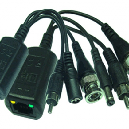 Coppia Video Balun Video + Alimentazione + Audio su cavo UTP max. 400 metri. Supportano segnali CVI, TVI, AHD, CVBS