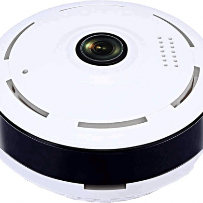 Telecamera Panoramica Bianca WiFi Audio/Video. Sensore 1.44mm per visione 360 - 2MPX