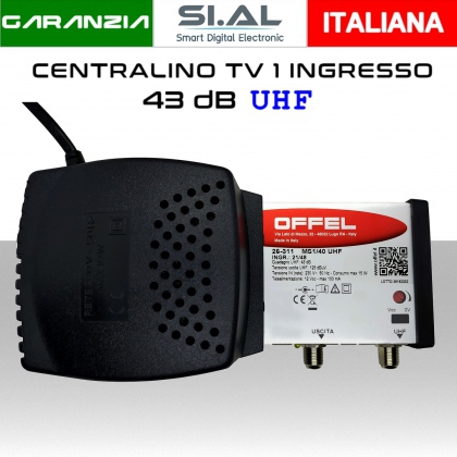 Centralino antenna TV da interno 1 ingresso UHF 43dB serie Offel 26-311
