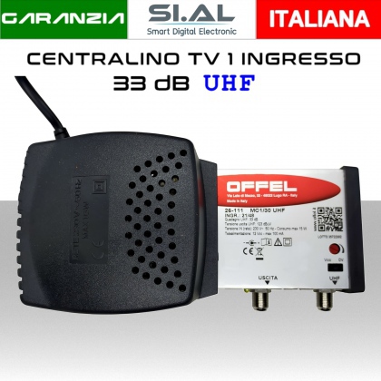 Centralino antenna TV da interno 1 ingresso UHF 33dB serie Offel 26-111