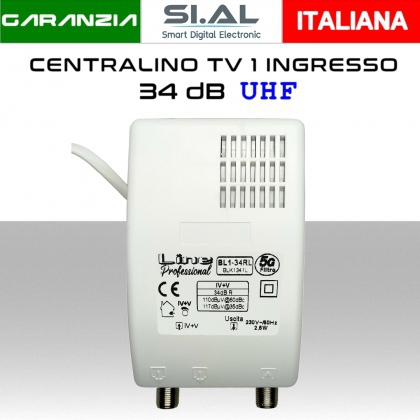 Centralino antenna TV da interno 1 ingresso UHF 34dB serie BL1-34RL