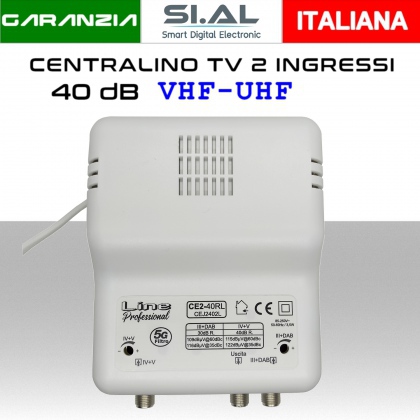 Centralino antenna TV da interno 2 ingressi BIII-UHF 40dB serie CE2-40RL