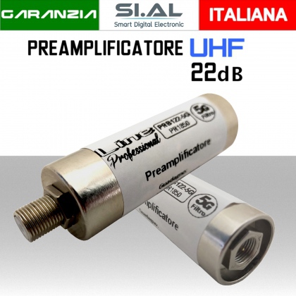 PreAmplificatore UHF ad innesto guadagno 22dB serie PRB122-5G