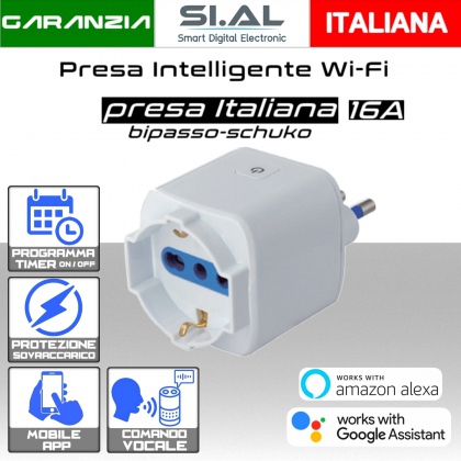 Presa Intelligente Wi-Fi 16A italiana bipasso-schuko