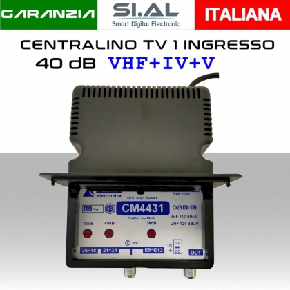 Centralino antenna TV da interno 1 ingresso BIII-VI-V 40dB serie Elar CM4431