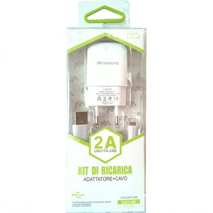 Alimentatore 5V 1A switching USB + cavo USB - IOS 1.3 metri