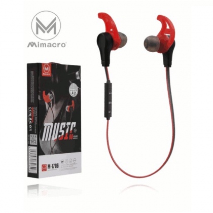 Auricolare SPORT stereo Bluetooth Rosso con microfono
