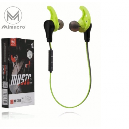 Auricolare SPORT stereo Bluetooth Verde con microfono