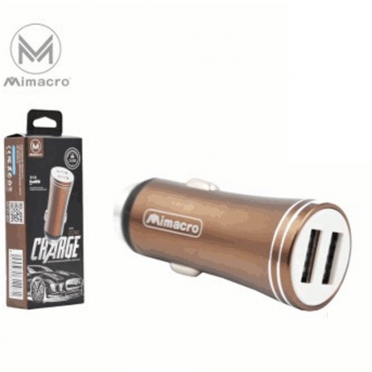 Caricabatterie da auto ad alta corrente con 2 uscite USB 5V 3.1A - Color Marrone