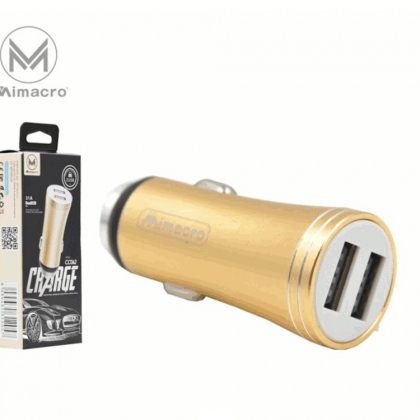 Caricabatterie da auto ad alta corrente con 2 uscite USB 5V 3.1A - Color Oro