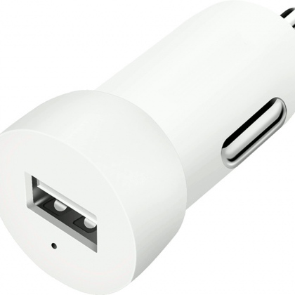 Caricabatterie da auto ad alta corrente con uscita USB 5V 2A - Bianco