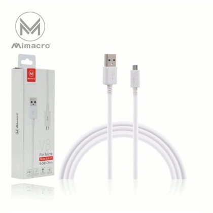 Cavetto dati USB - Micro USB - Lunghezza 1 metro - Colore Bianco - Alta corrente. Vecchio codice MIM30-067 - MIM30-071 