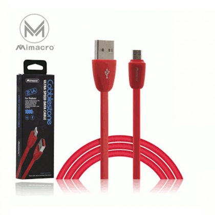 Cavo alimentazione USB - MicroUsb per Android - Alta corrente - Lunghezza 1 metro - Colore Rosso
