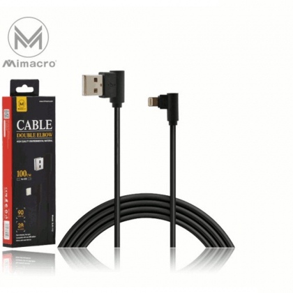 Cavo alimentazione USB per IOS - Alta corrente - Lunghezza 1 metro - Nero - Ad angolo