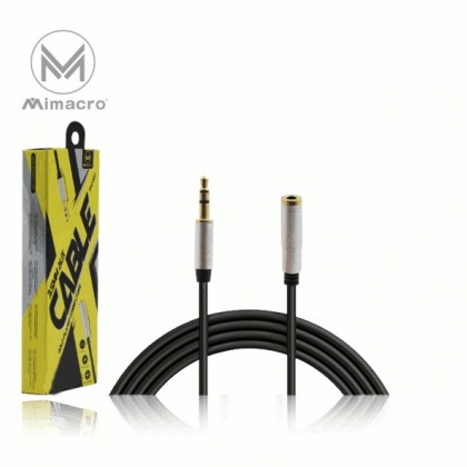 Cavo audio stereo Jack 3,5mm maschio - femmina - Lunghezza 1 metri - Colore nero
