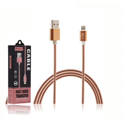 Cavo dati in METALLO USB - V8 (IOS) - Lunghezza 1 metro - Colore ORO - Alta corrente - Non si attorciglia