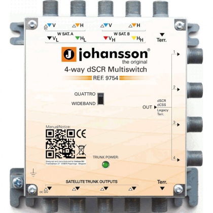 Multiswitch 5 ingressi passanti - 4 uscite dCSS 4x16CH / SCR / Legacy