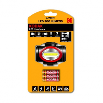 Torcia led da testa 300 lumens 5W completa di batterie 