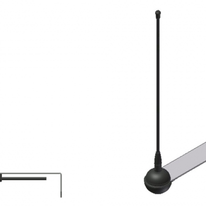 Antenna Stilo verticale 433.92MHz ad alto Q per riceventi apricancello.