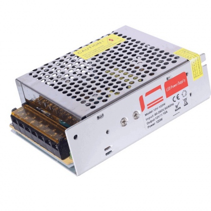 Alimentatore stabilizzato 12V 10A 120W IP20 - Ideale per strip LED