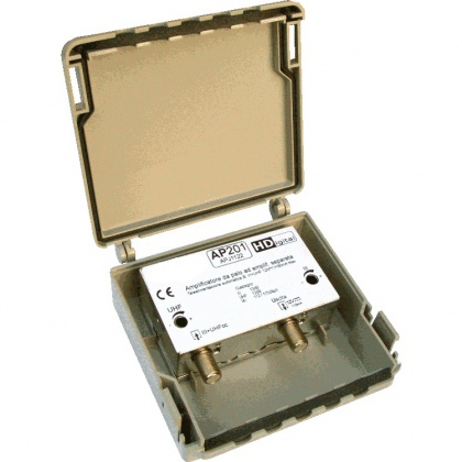 Amplificatore da palo 1 ing III+21:48 12 dB 2 Reg. ad  alto livello d`uscita 122dBuV@35dBc - LTE 5G con Telealimentazione automatica