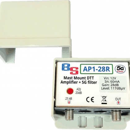 Amplificatore da palo 1 ingresso 21:48 28dB Regolabile con Filtro 5G