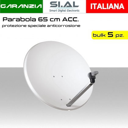 Parabola satellitare 65 cm acciaio PACK 5pz.