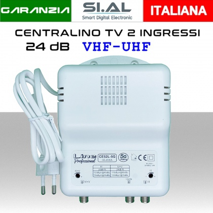 Centralino antenna TV da interno 2 ingressi BIII-UHF 24dB serie CE52L-5G