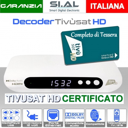 Decoder tivusat HD con scheda inclusa XORO HRS 8830 bianco compatibile DAZN