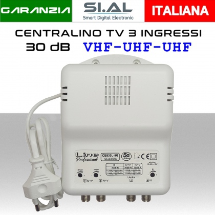 Centralino antenna TV da interno 3 ingressi BIII-UHF -UHF 30dB serie CE833L-5G