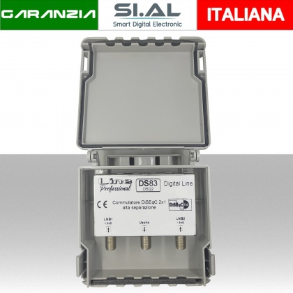 Switch DiSEqC 2x1 per segnale satellitare Dual Feed ad alta separazione